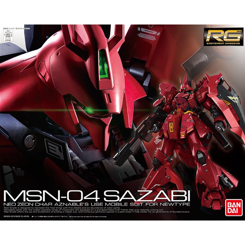 Gunpla: Gundam Plastic Model Kit MSN-04 SAZABI Real Grade RG 1/144 Bandai