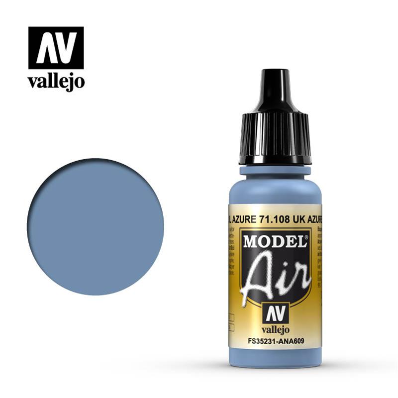 Vallejo Model Air Color Uk Azure Blue 71108 17 ml
