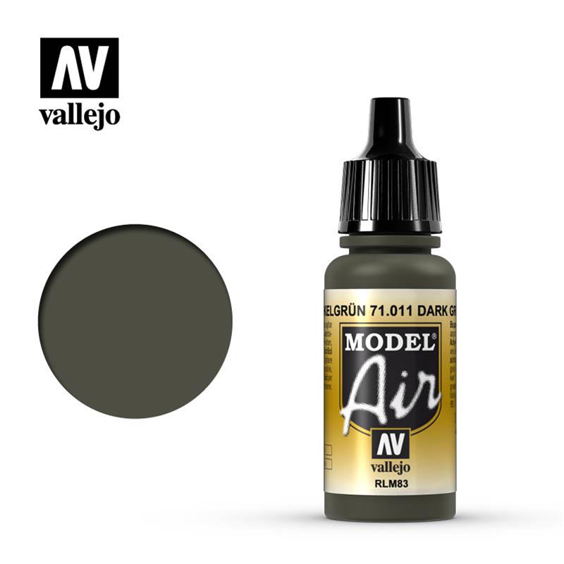 Vallejo Model Air Color Dark Green Rlm83 71011 17 Ml