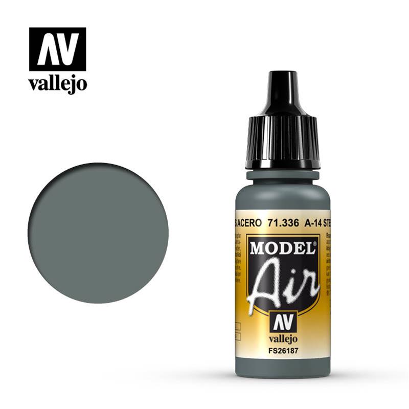 Vallejo Model Air Color A14 Steel Grey 71336 17 ml