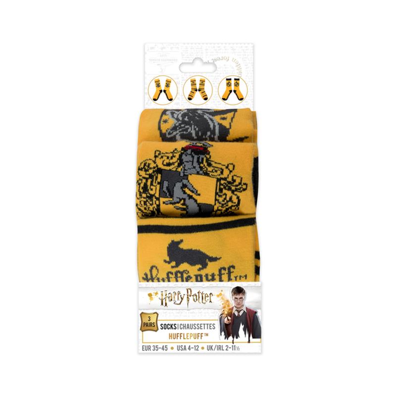 Harry Potter Hufflepuff Set 3 Paia di Calzini
