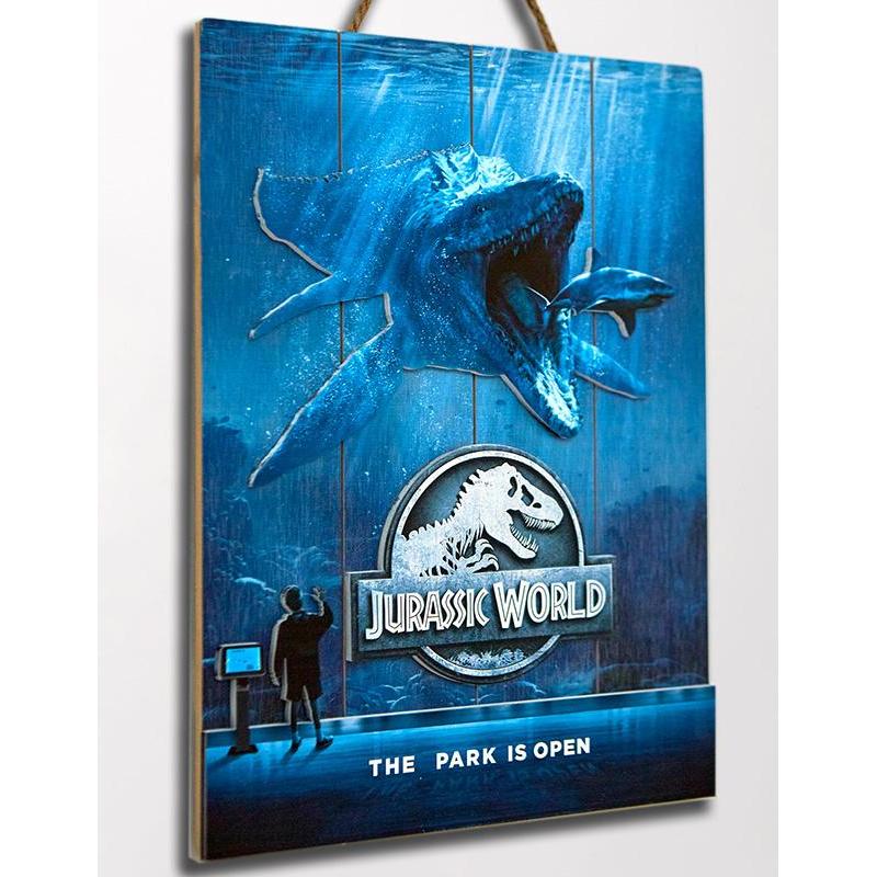 Jurassic World Mossasauros Wooden Poster Doctor Collector