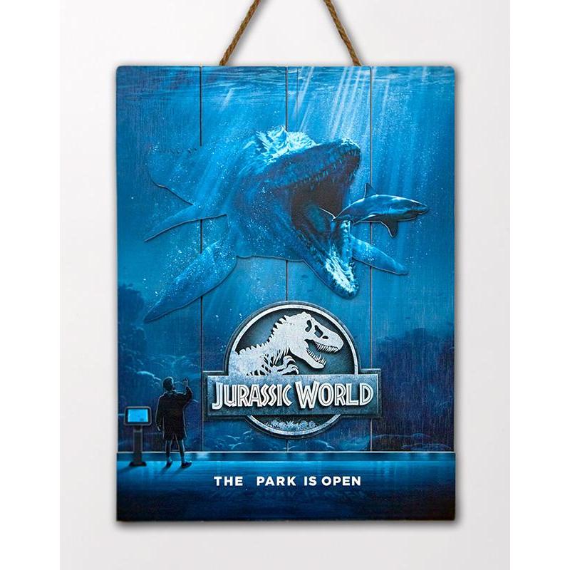 Jurassic World Mossasauros Wooden Poster Doctor Collector