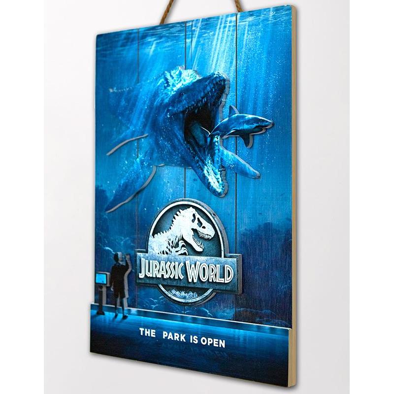 Jurassic World Mossasauros Wooden Poster Doctor Collector