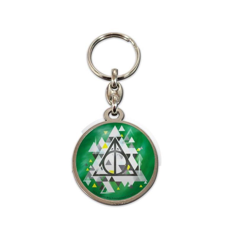 Harry Potter Deathly Hallows Round Metal Keychain
