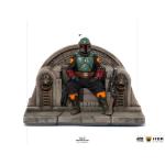 The Mandalorian Deluxe Art Scale Boba Fett on Throne Iron Studios