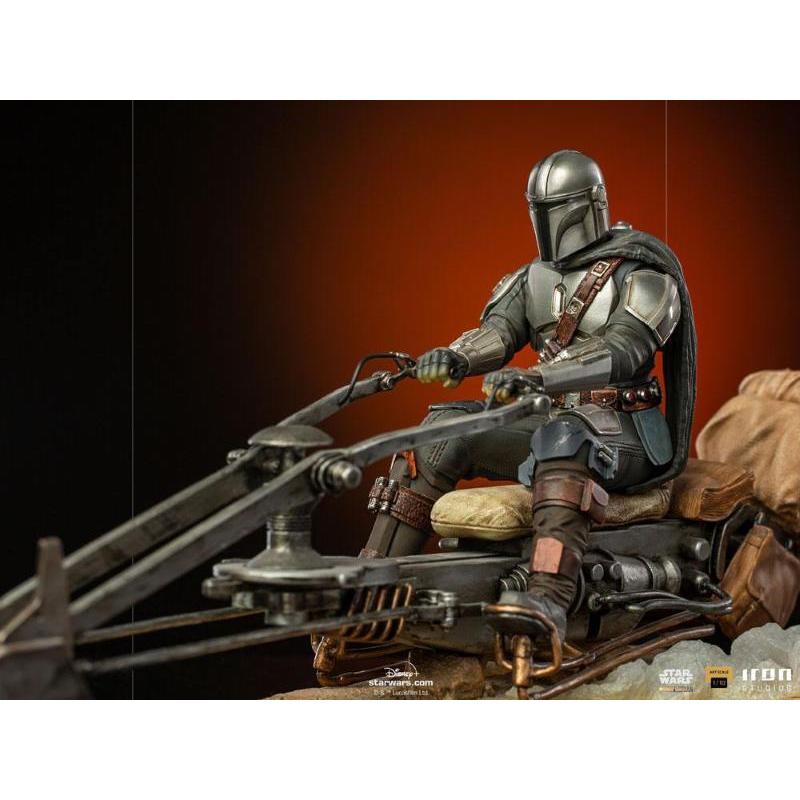 Star Wars Deluxe Art Scale 1/10 Mandalorian on Speederbike