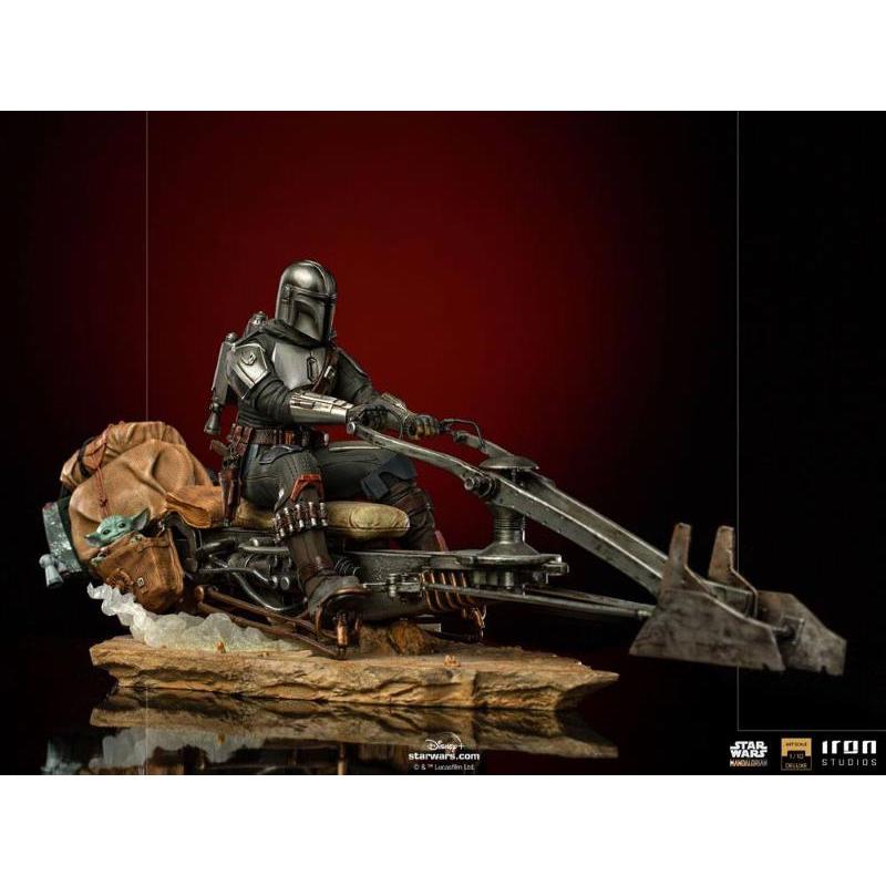 Star Wars Deluxe Art Scale 1/10 Mandalorian on Speederbike
