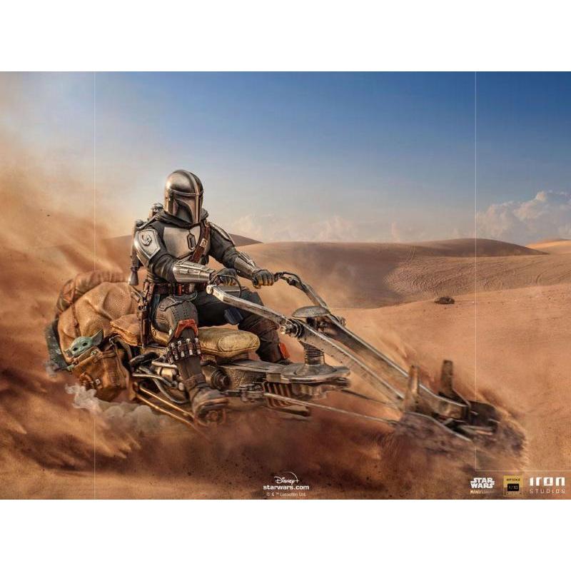 Star Wars Deluxe Art Scale 1/10 Mandalorian on Speederbike