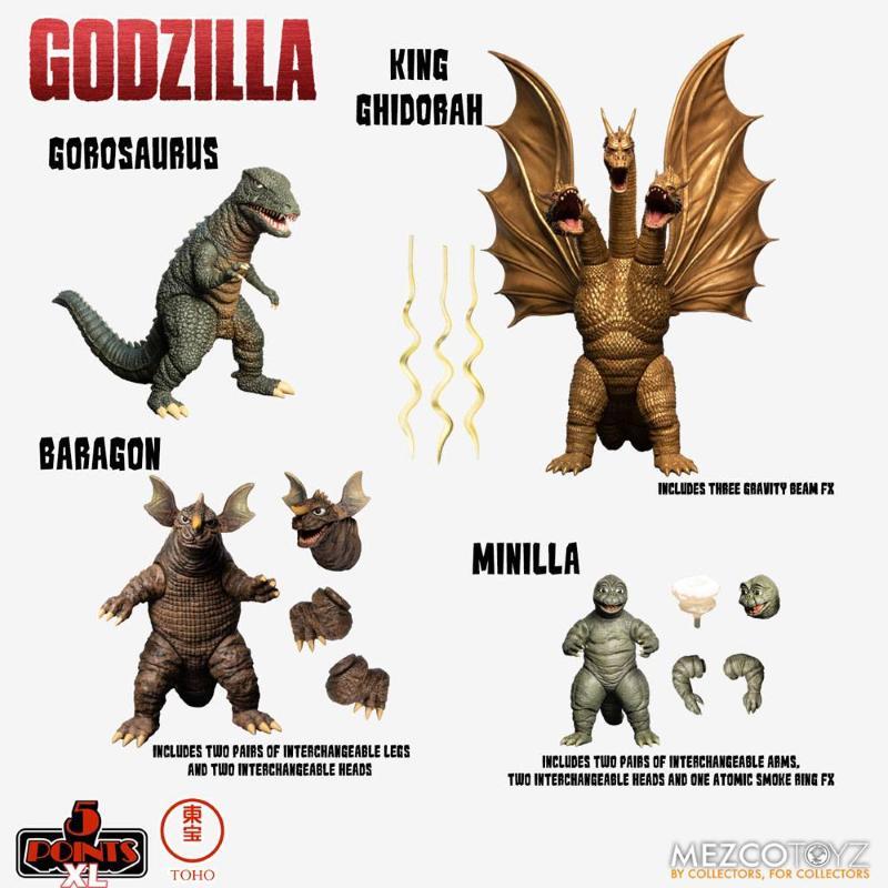 Godzilla: Destroy All Monsters 5 Points XL Deluxe Box Round 2 Mezco Toyz