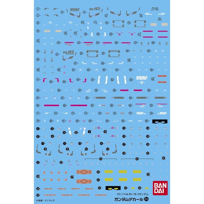 GUNDAM DECAL 84 RG GUNDAM RX-78-2