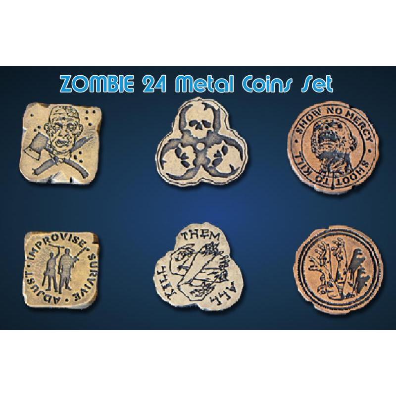 Zombie Metal Coins Set (24) Dm Vault