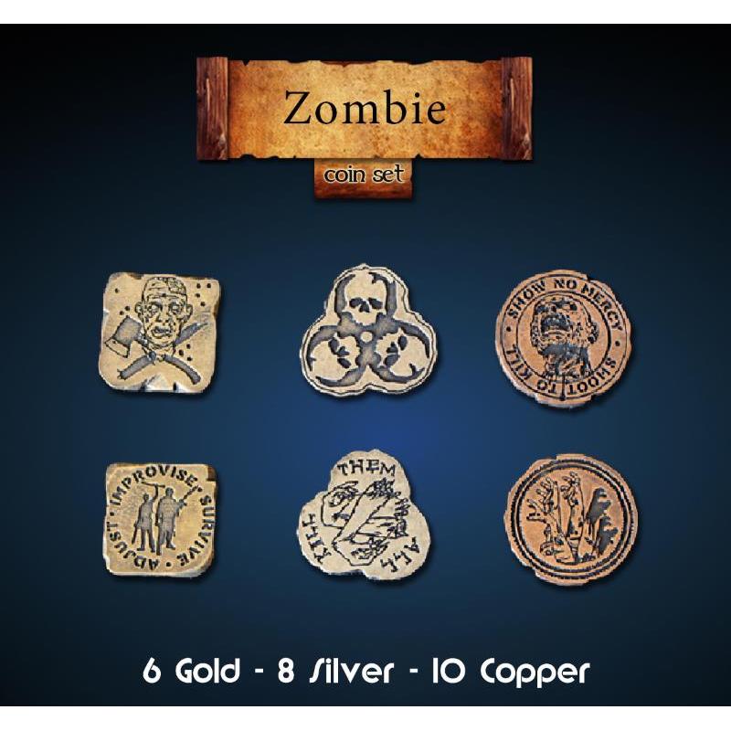 Zombie Metal Coins Set (24) Dm Vault