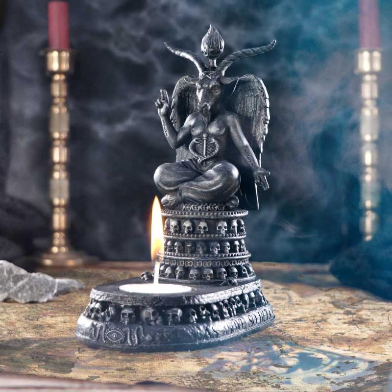 Exc Baphomet's Devotion Tea Light Holder NEMESIS NOW
