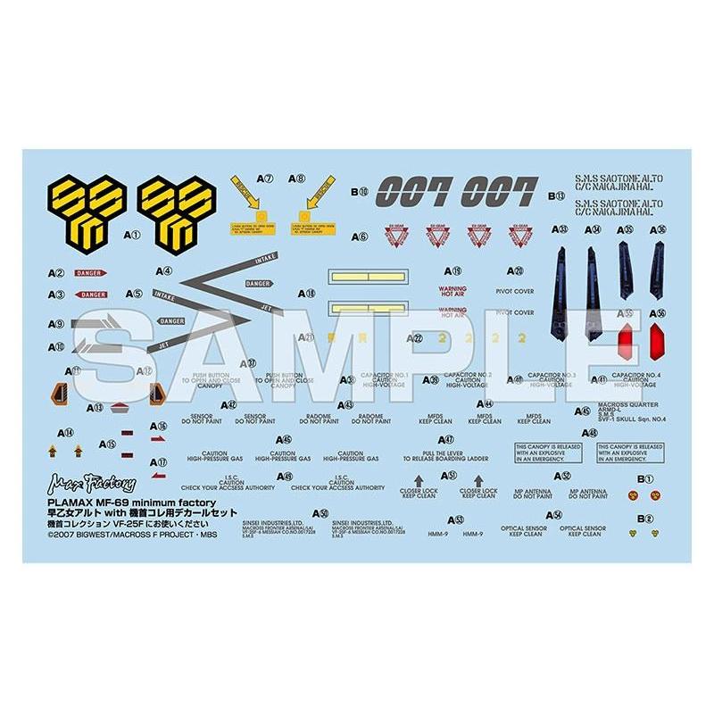 PLAMAX MF-69 minimum factory Alto Saotome with VF-25F Decal Set Max Factory