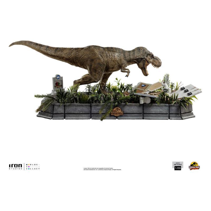 Jurassic Park Demi Art Scale 1/20 T-Rex attacks Donald Gennaro Iron Studios