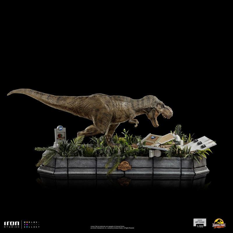 Jurassic Park Demi Art Scale 1/20 T-Rex attacks Donald Gennaro Iron Studios