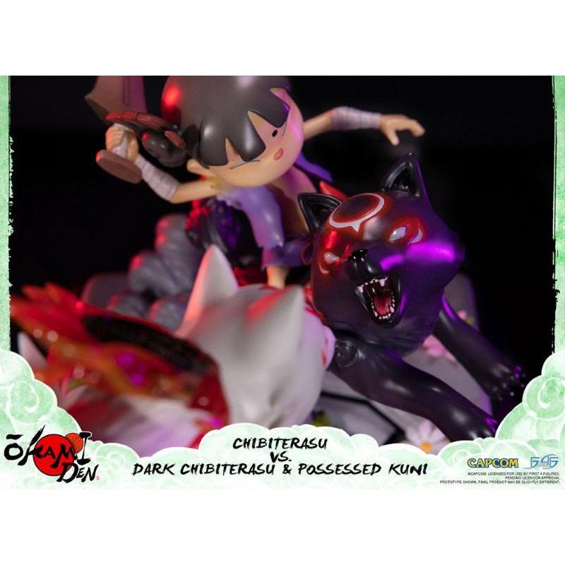 Okamiden Chibiterasu Vs Dark Chibiterasu & Possessed Kuni First 4 Figures