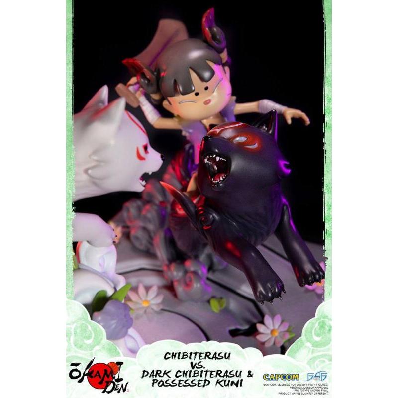 Okamiden Chibiterasu Vs Dark Chibiterasu & Possessed Kuni First 4 Figures