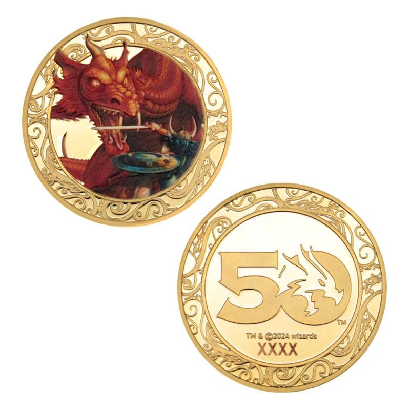 Dungeons & Dragons 50th Anniversary 24k Gold Plated Coin with Colour Print Fanattik
