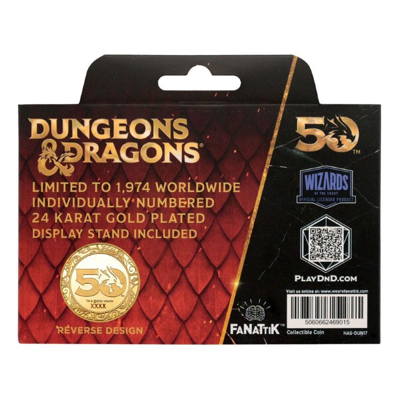 Dungeons & Dragons 50th Anniversary 24k Gold Plated Coin with Colour Print Fanattik