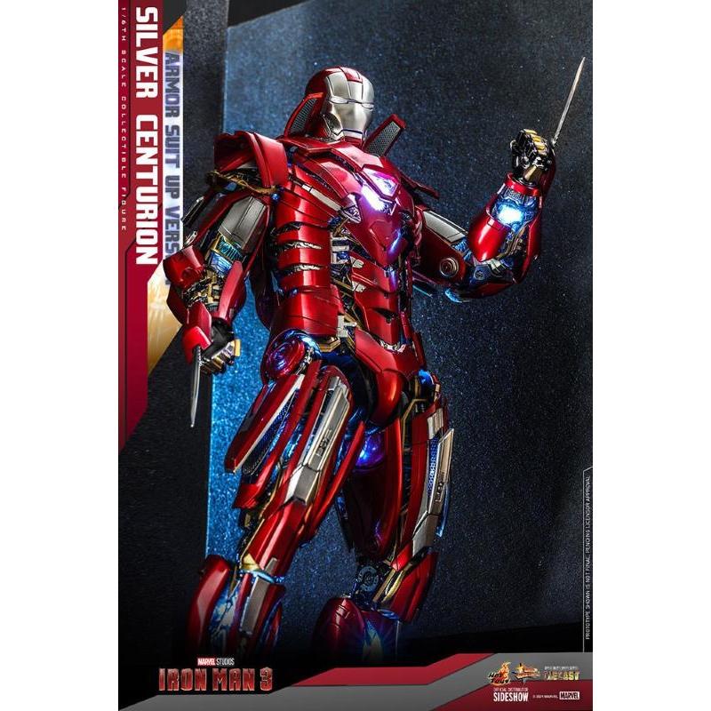 Iron Man 3 1/6 Silver Centurion Armor Suit Up Version Hot Toys