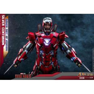 Iron Man 3 1/6 Silver Centurion Armor Suit Up Version Hot Toys