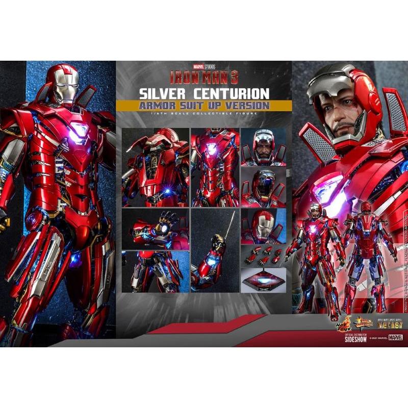 Iron Man 3 1/6 Silver Centurion Armor Suit Up Version Hot Toys