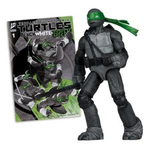 Ninja Turtles Michelangelo With Comic Black White & Green Variant McFarlane Toys
