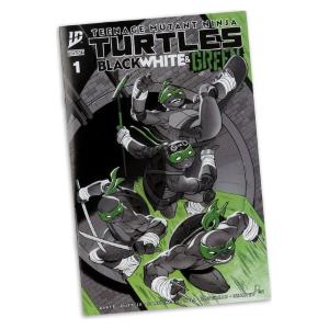 Ninja Turtles Michelangelo With Comic Black White & Green Variant McFarlane Toys