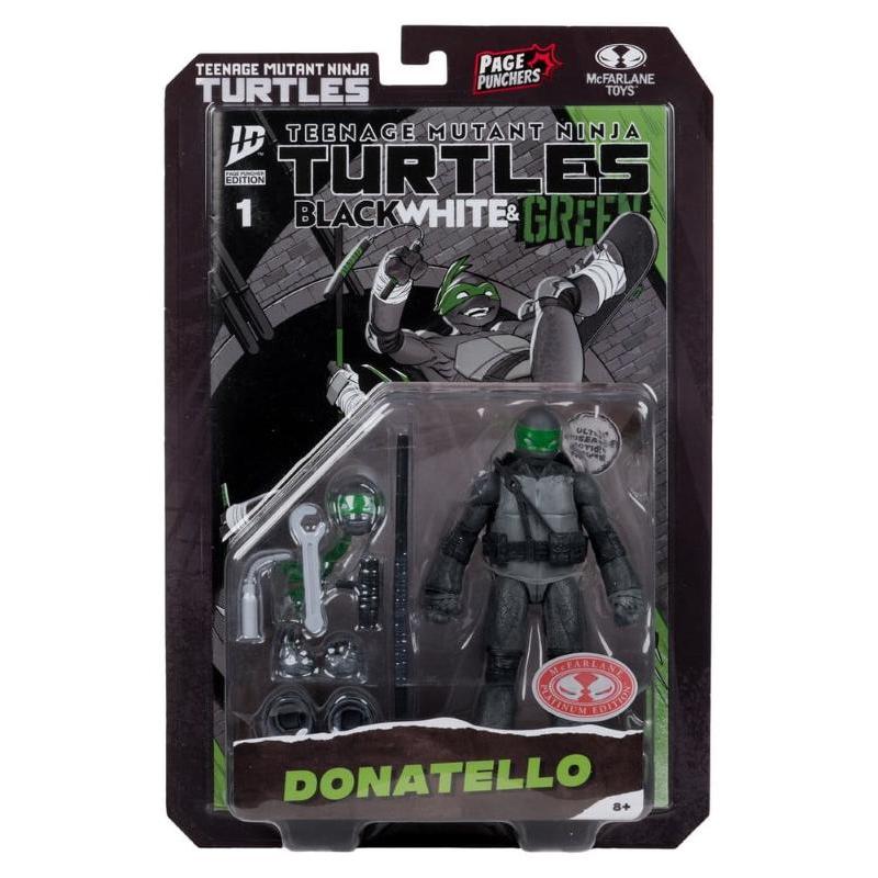 Ninja Turtles Michelangelo With Comic Black White & Green Variant McFarlane Toys