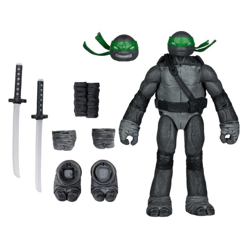 Ninja Turtles Leonardo With Comic Black White & Green Variant McFarlane Toys
