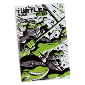 Ninja Turtles Michelangelo With Comic Black White & Green Variant McFarlane Toys