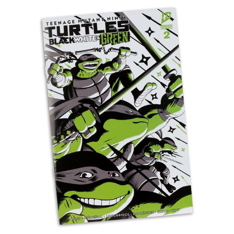 Ninja Turtles Michelangelo With Comic Black White & Green Variant McFarlane Toys