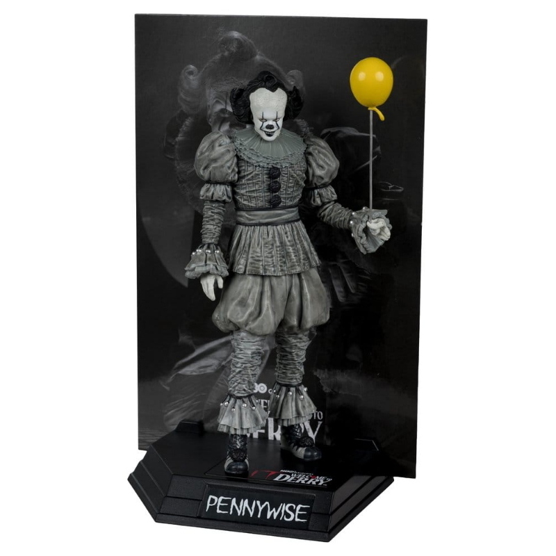 IT - Welcome to Derry Black & White Pennywise Movie Maniacs McFarlane Toys