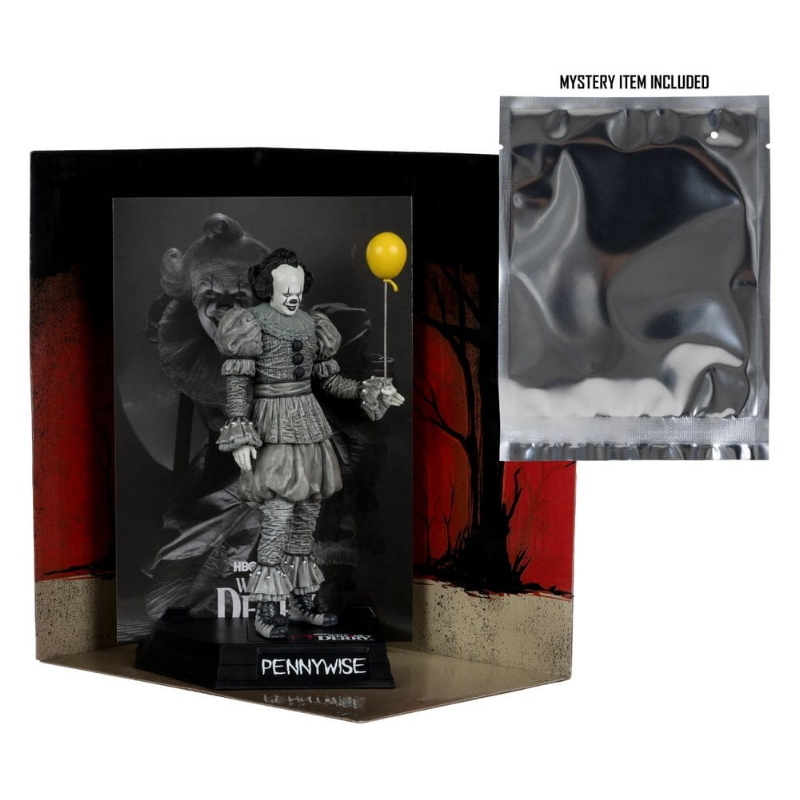 IT - Welcome to Derry Black & White Pennywise Movie Maniacs McFarlane Toys