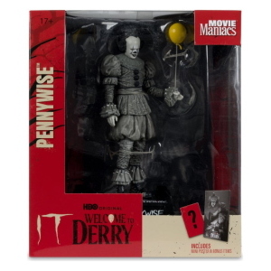 IT - Welcome to Derry Black & White Pennywise Movie Maniacs McFarlane Toys