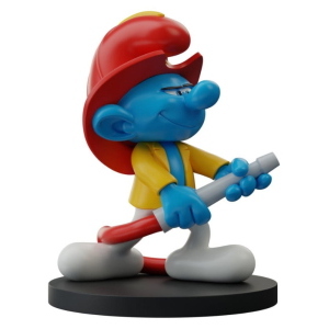 The Smurfs - I Puffi Fireman Smurf Blue Resin Puppy