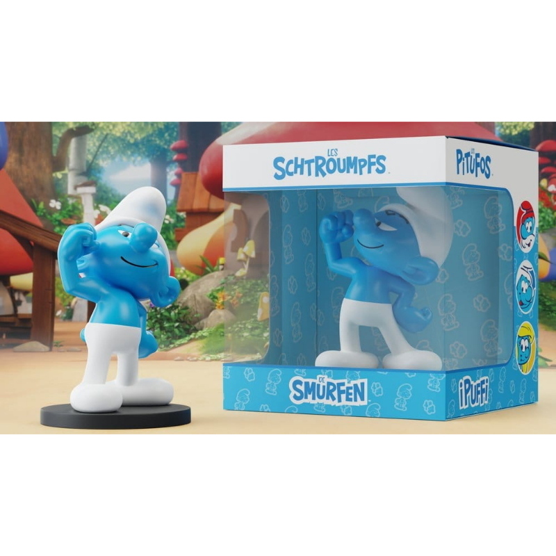Puffi The Smurfs - Blue Resin Statua Hefty Smurf Puppy