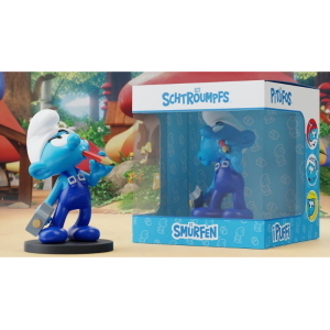 Puffi The Smurfs - Blue Resin Statua Handy Smurf Puppy