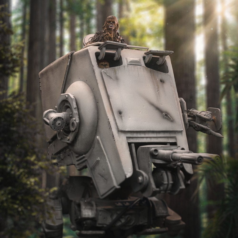 Star Wars - Demi Art Scale 1/20 Statua AT-ST e Chewbacca Iron Studios