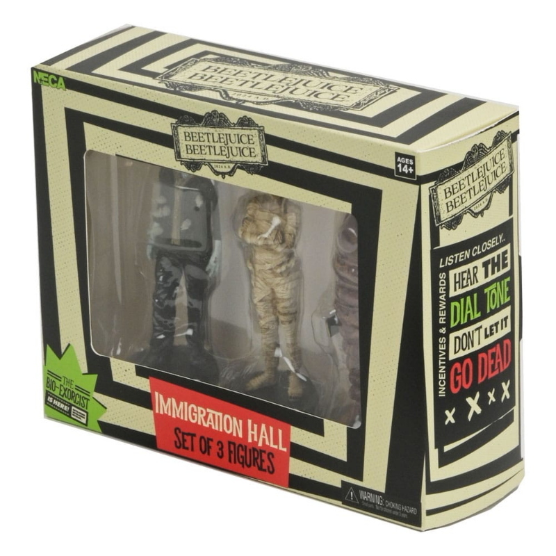 Beetlejuice - Set 3 Figure Immigration Hall Richard Anaconda Man NECA