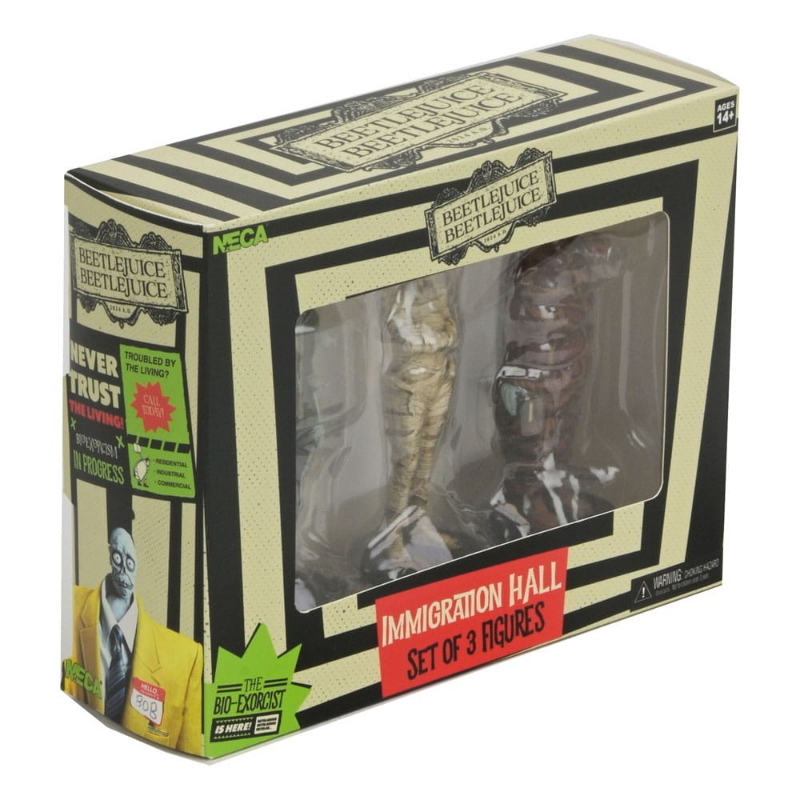 Beetlejuice - Set 3 Figure Immigration Hall Richard Anaconda Man NECA