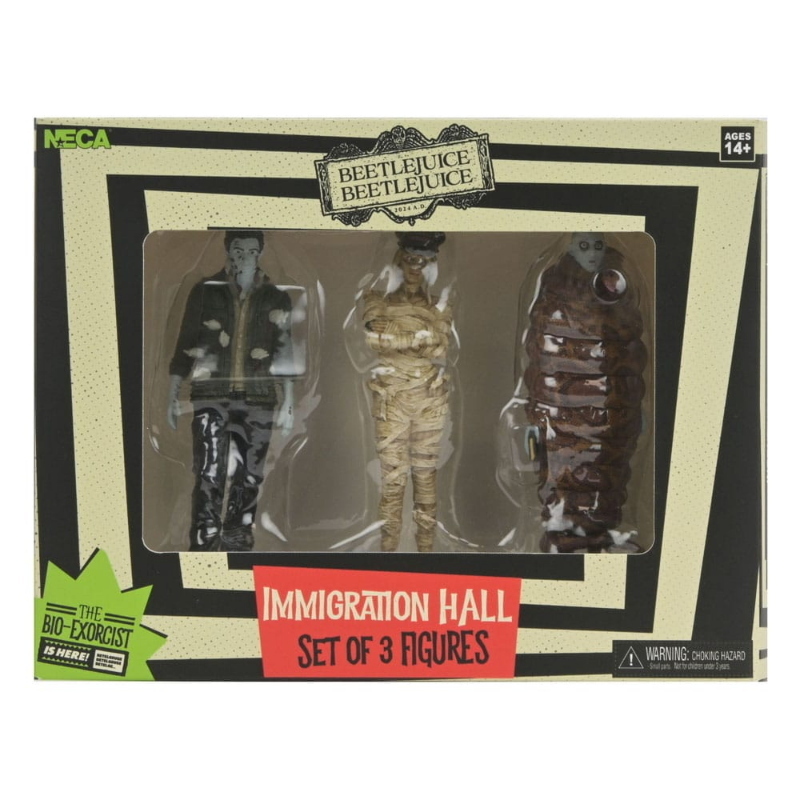 Beetlejuice - Set 3 Figure Immigration Hall Richard Anaconda Man NECA
