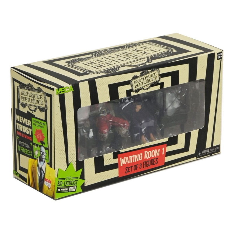 Beetlejuice - Set 3 Figure Waiting Room 1 Delia Deetz Escape Artist Babbo Natale NECA