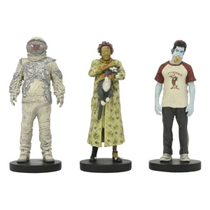 Beetlejuice - Set 3 Figure Waiting Room 2 Spaceman Hot Dog Contest Winner Cat Lady NECA