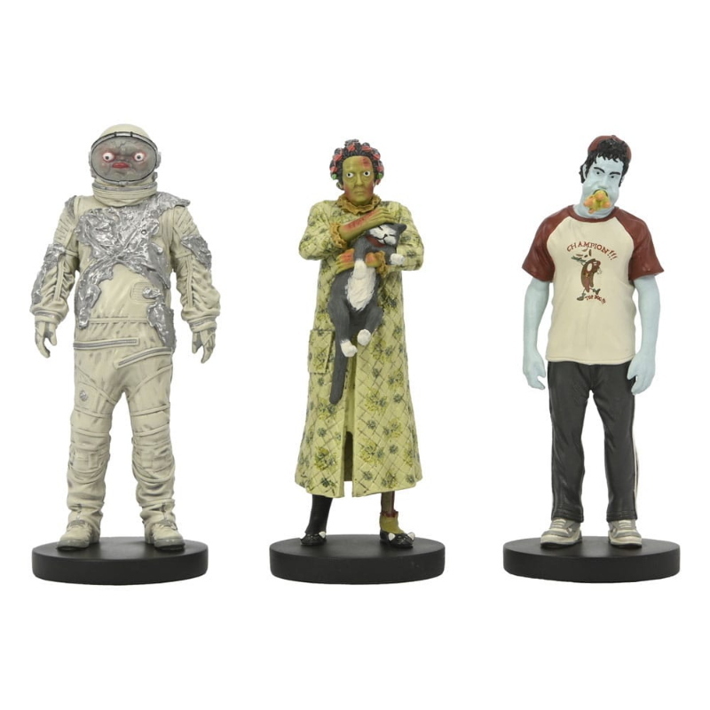 Beetlejuice - Set 3 Figure Waiting Room 2 Spaceman Hot Dog Contest Winner Cat Lady NECA