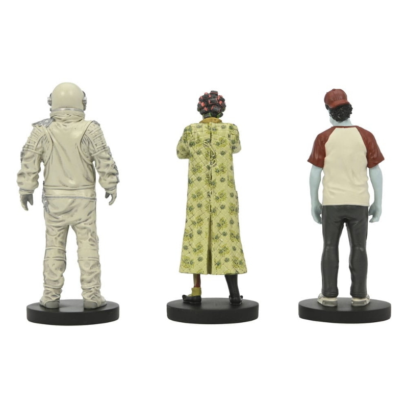 Beetlejuice - Set 3 Figure Waiting Room 2 Spaceman Hot Dog Contest Winner Cat Lady NECA